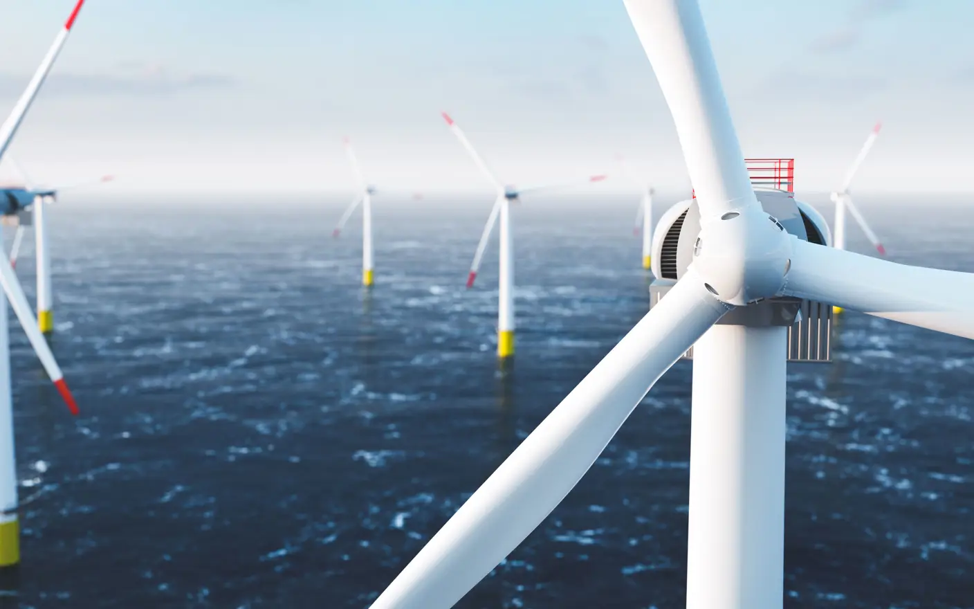 Wind turbines at sea