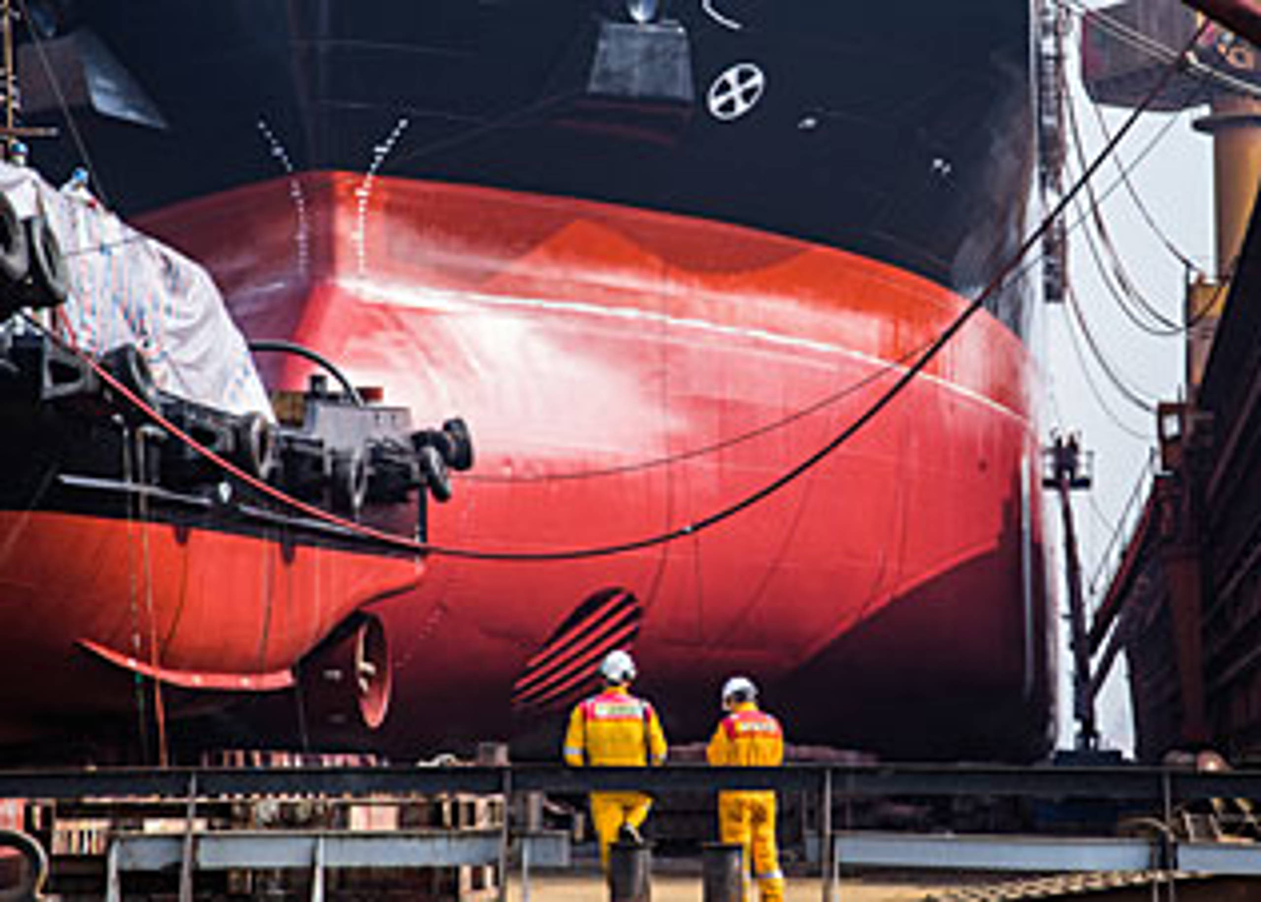 The timber carrier Penguin Arrow in drydock