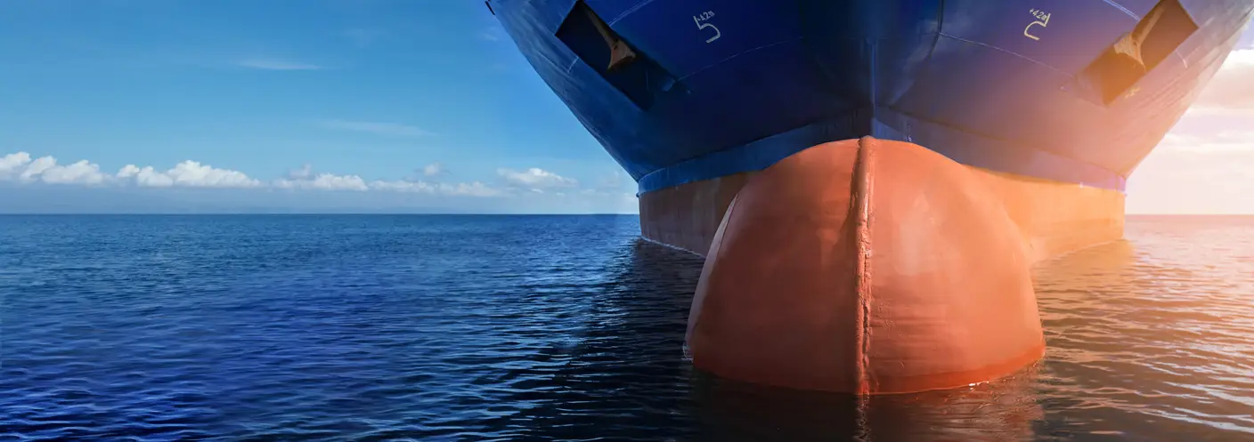 A ship hull at sea
