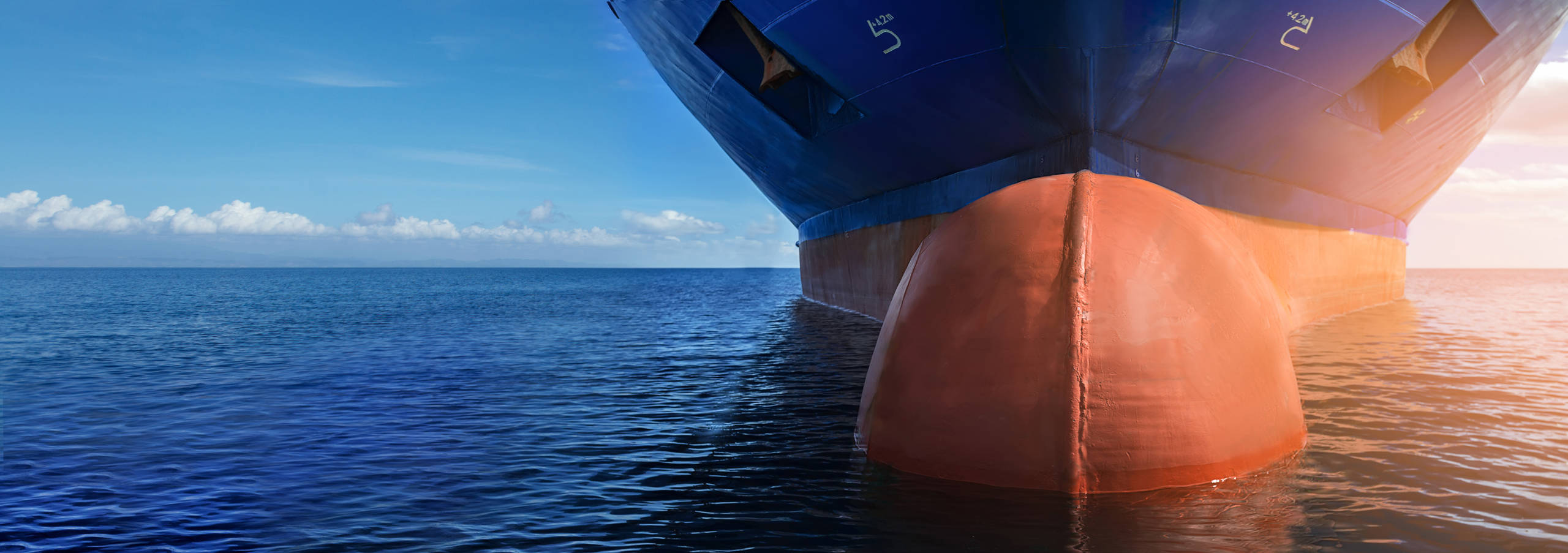 A ship hull at sea