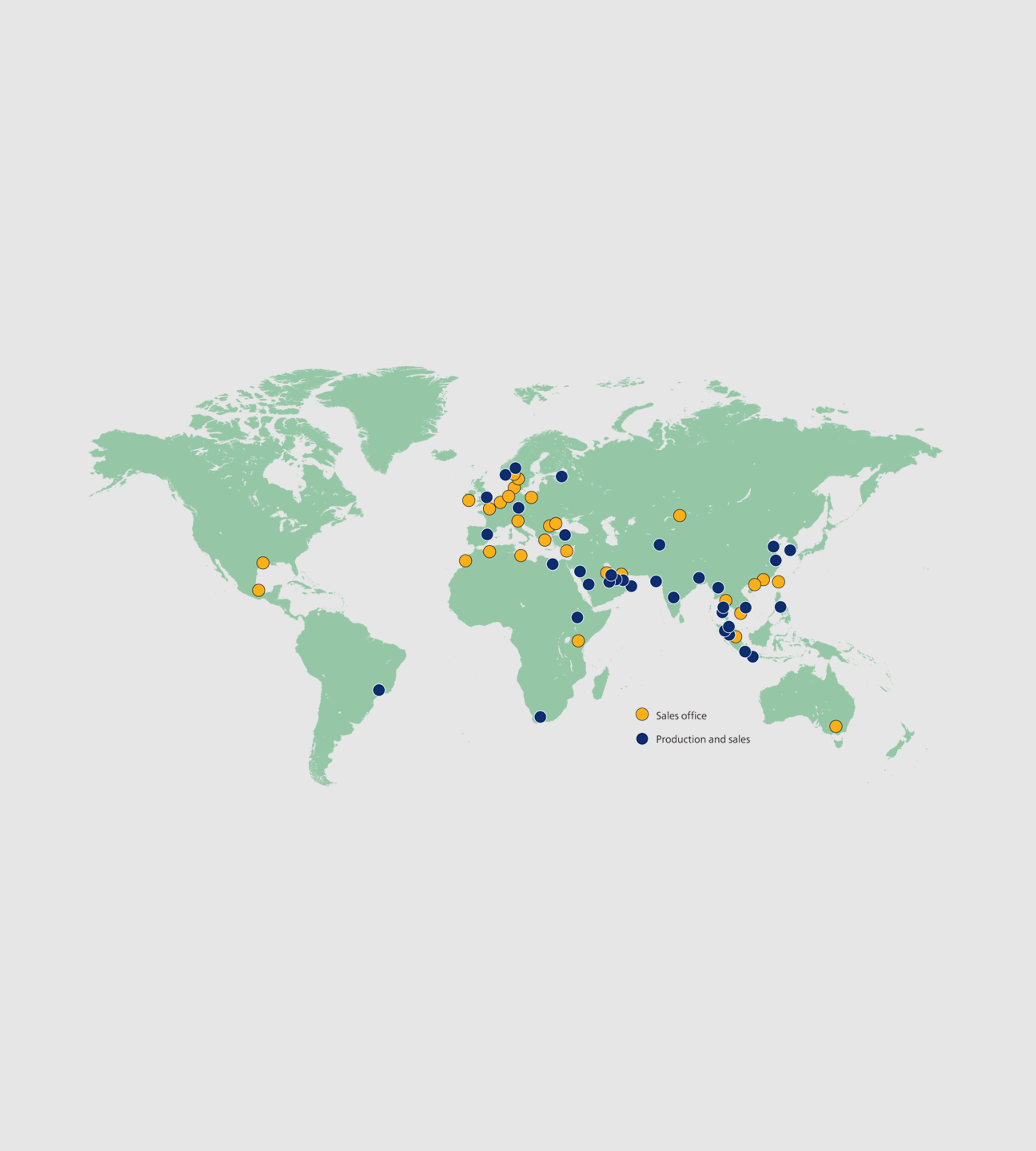 Map of Jotun's presence around the world