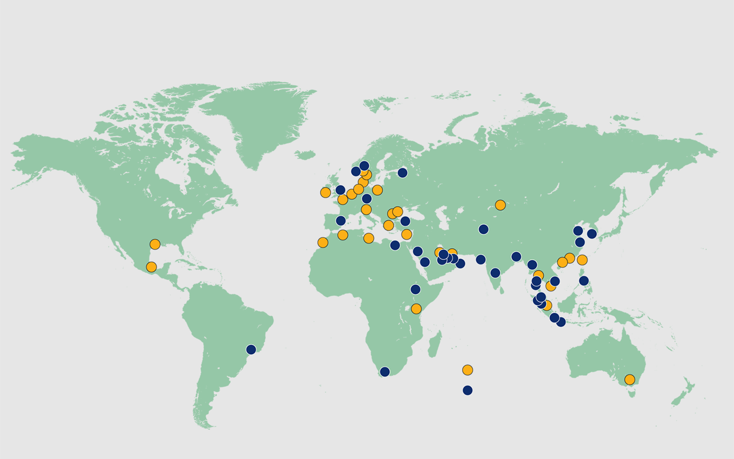 Map of Jotun's presence around the world
